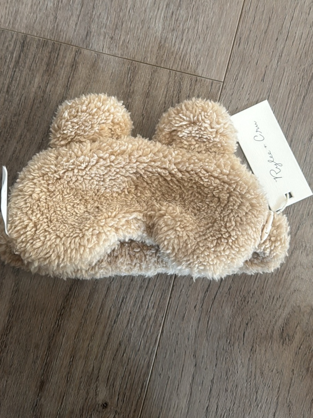Cozy Teddy Ear Kids Headband in Beige Rylie + Crew